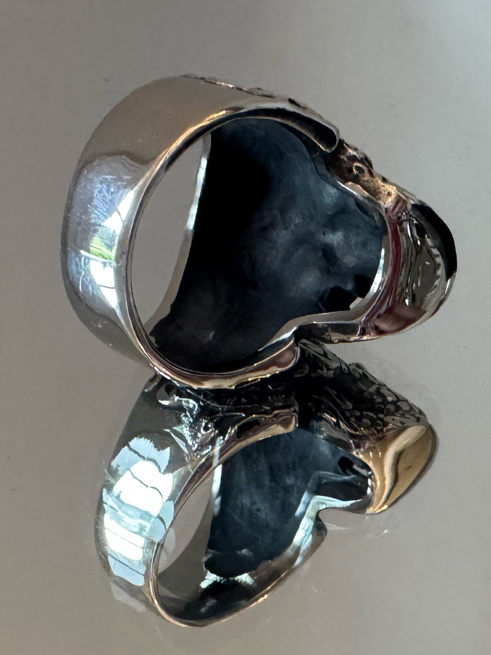 Sugar Skull Ring 316L Stainless Steel Gothic Biker Ring size 12 - Picture 5 of 12
